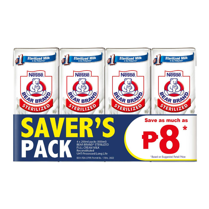Bear Brand Sterilized Milk Pack 4x200ml