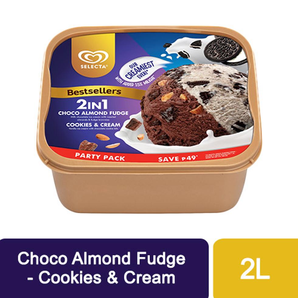 Selecta Choco Almond Fudge & Cookies and Cream 2L — Primo Mart