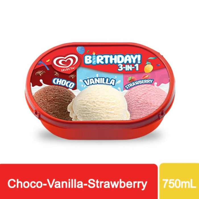 Selecta 3in1 Tubs Choco Vanilla Strawberry 750ml