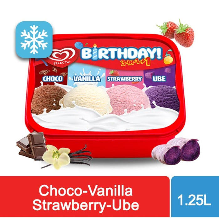 Selecta 3 in 1 Choco Vanilla Strawberry Ube 1.3L