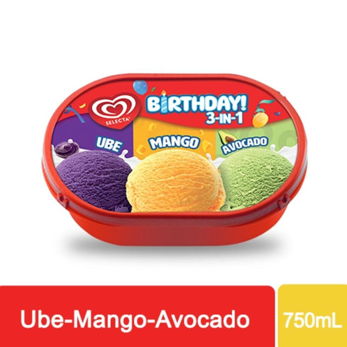 Selecta 3in1 Tubs Ube Mango Avocado 750ml
