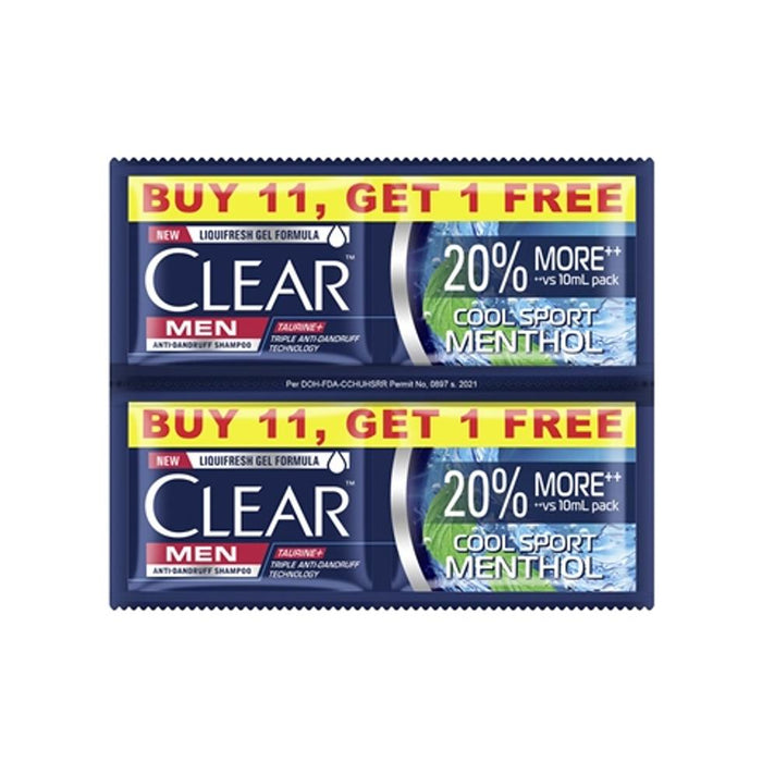Clear Shampoo Cool Sport Menthol 12ml 11+1
