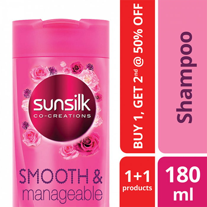 Sunsilk Shampoo Smooth and Manageable (Pink) 180ml -p