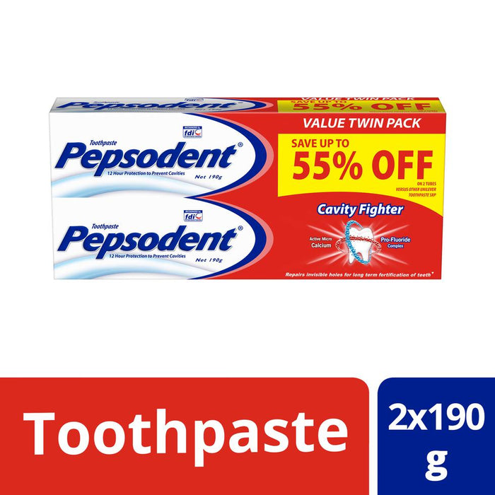 Pepsodent Cavity Fighter 2 Tubes 190g Promo