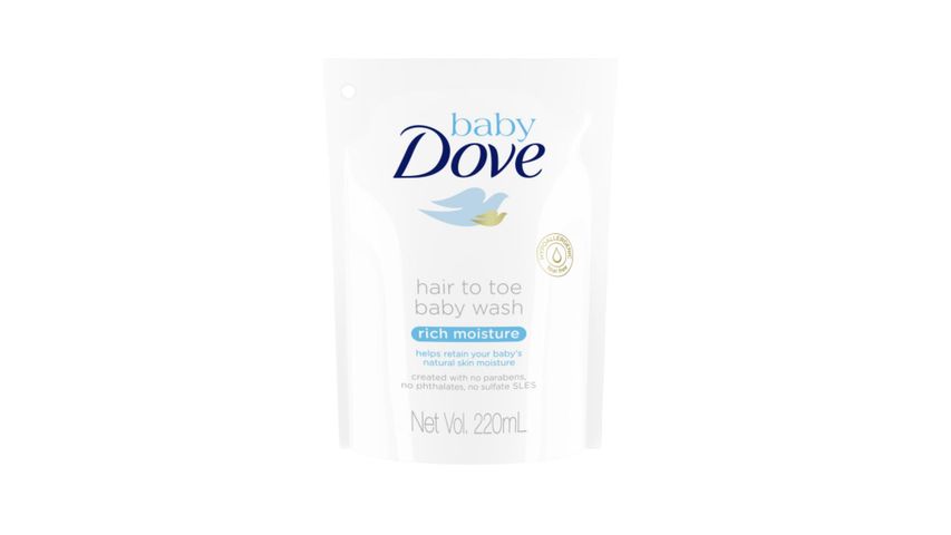 Baby Dove Hair to Toe Wash Rich Moisture Refill 220ml