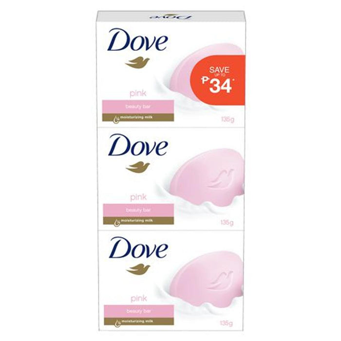 Dove Body Soap Bar Pink 3x135g