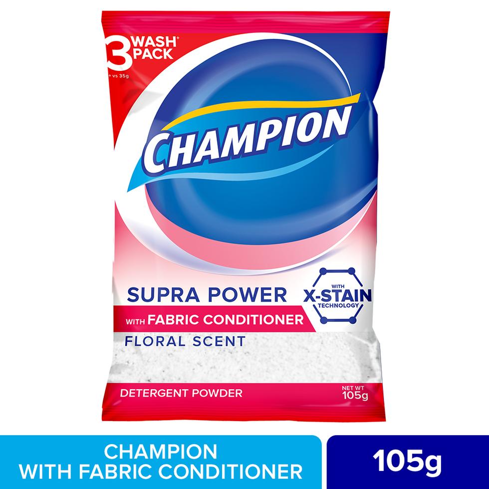 Champion Detergent Powder w/ Fabcon Supra Clean (Pink) 120g(105g ...