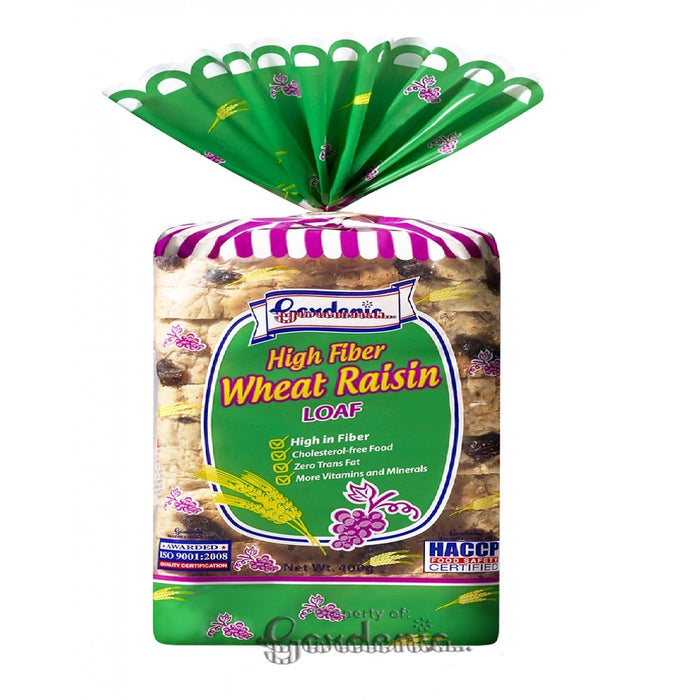 Gardenia High Fiber Wheat Raisins Loaf 400g