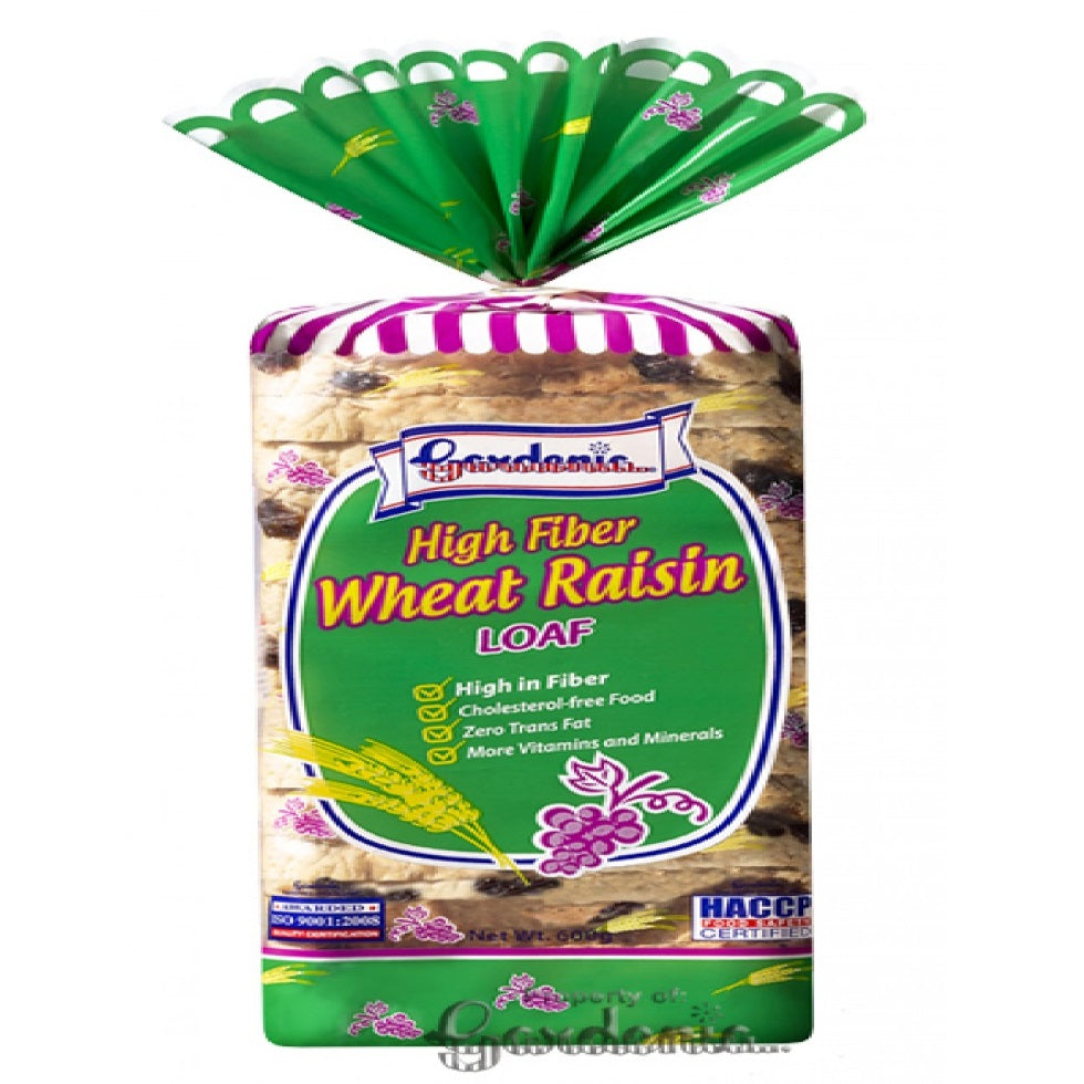 Gardenia High Fiber Wheat Raisins Loaf 600g — Primo Mart