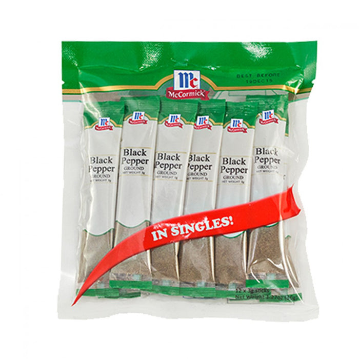 McCormick Black Pepper Ground Singles 12x3g