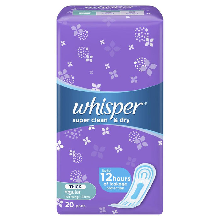 Whisper Super Clean and Dry NonWing 20as