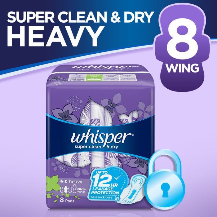 Whisper Heavy Flow and Overnight w/ Wings 8as
