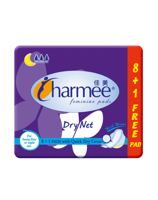 Charmee Sanitary Napkin Dry Net Heavy Flow Wings 8+1