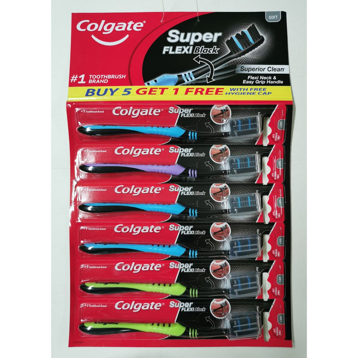 (P) Colgate Super Flexi Black Toothbrush 5+1