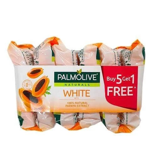 (P) Palmolive Soap White w/ Natural Papaya 55g 6+1