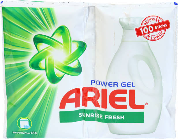 (6) Ariel Liquid Detergent Power Gel Sunrise Fresh 6x64g